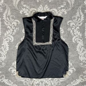 Victoria's Secret Women's Black Satin Sleeveless Blouse Size S